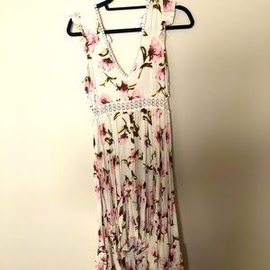 White floral High low dress